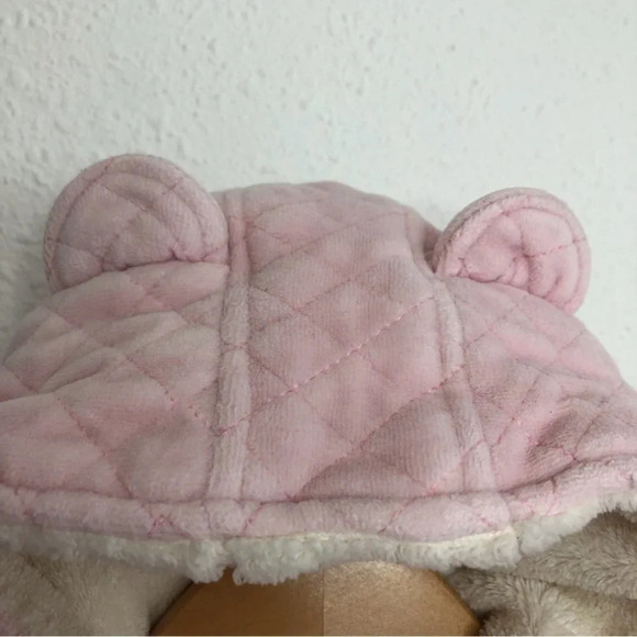 Nordstrom Baby bunting pink quilted velour fleece lined hood size 6 months - Picture 3 of 11